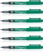 Pilot Green V Sign Pen Liquid Ink Medium 2mm Nib Tip 0.6mm V-Sign Fibre Tip Poin - £4.97 GBP+