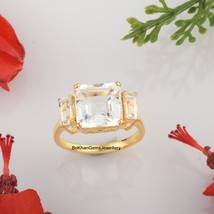 White Topaz Ring, Natural White Topaz Ring, Engagement Ring, 925 Sterling Silver - £79.36 GBP