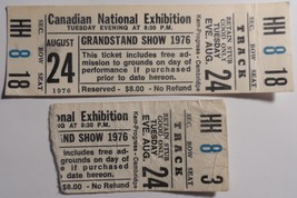 CNE 1976 2 Ticket Stubs Grandstand Show Aug 24 BTO Bachman Turner Overdr... - £10.18 GBP