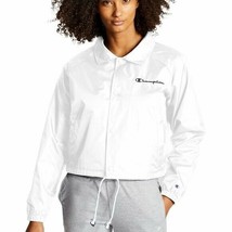 New Champion Women&#39;s Cropped Coaches Jacket with Embroidered Logo White Size XL - £34.82 GBP