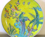 Antique Yellow Hand Painted Japanese Porcelain Dogwood Bird of Paradise ... - $197.01