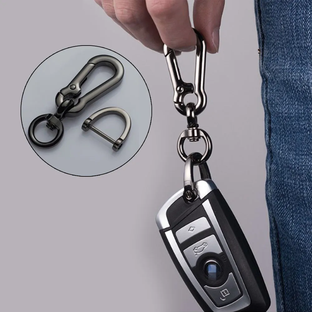 Creative Gun-Black 8 Shape Buckle Keychain - High Quality Car Accessorie... - £11.34 GBP