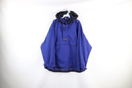 Vintage 90s Chaps Ralph Lauren Mens Large Spell Out Hooded Anorak Jacket Blue - £47.44 GBP