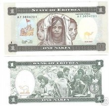 UNC AFRICAN STATE OF ERITREA 1 NAFKA NOTE~FREE SHIPPING - £2.31 GBP