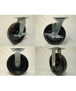8&quot; x 2&quot; Swivel Caster Heavy Duty Phenolic Wheel Brk(2)Rigid(2)1250lb ea ... - $1,551.80 MXN