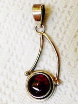 VTG  Sterling Silver 925 Round Amethyst Cherry Berry drop Pendant  charm - £33.19 GBP