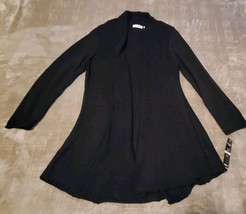 Rebecca Malone Open Sweater Long Duster Black  Size  1X New With Tags - £11.84 GBP