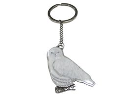 Large White Snowy Owl Pendant Keychain - £31.96 GBP