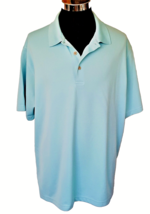 Cubavera Polo Shirt Men&#39;s Size 2X Light Blue Casual Ribbed Knit Polyester SS - £14.51 GBP