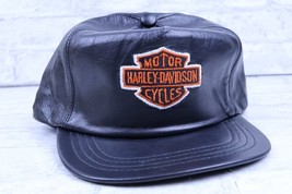 Vintage Leather Harley-Davidson Motorcycles Baseball Cap Ball Hat One Size - £20.08 GBP