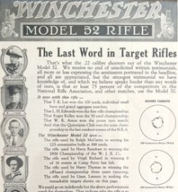 Winchester Model 52 1922 Advertisement Target Rifle Antique Firearms DWX9 - £23.97 GBP
