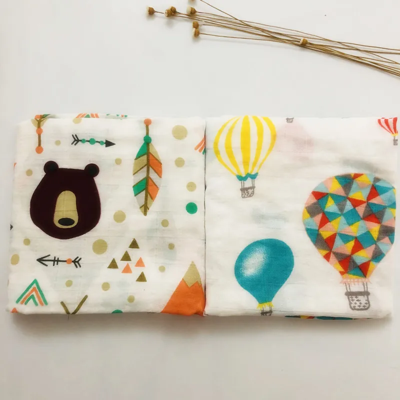 2Pcs /Pack 60*60CM Cotton Bamboo Baby Muslin Swaddle Blanket Wrap Feedin... - $21.62