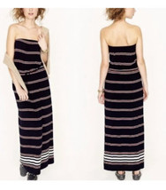 J. Crew Amie Navy Striped Summer Maxi Dress Strapless medium - $31.50