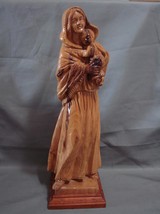 Hand Carved Olive Wood Virgin Mary with the Holy Child  - $250.00