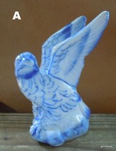 Vintage Eagle Raptor Blue and White Figurine Ceramic 5&quot; A - £10.33 GBP