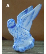 Vintage Eagle Raptor Blue and White Figurine Ceramic 5&quot; A - £10.16 GBP