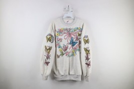 Vtg 90s Country Primitive Womens Large Striped Butterfly Crewneck Sweatshirt USA - £46.93 GBP