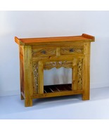 Teak Antique Wood Console Solid Wood Sideboard Furniture Living Asian - $10,218.46 MXN