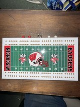 Wisconsin Badgers Vintage Custom Cribbage Board Football Field NEW hangs... - $24.99