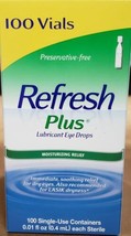 NIB Refresh Plus Lubricant Eye Drops,  Moisturizing Relief  100 Single V... - $27.30