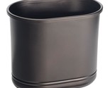 mDesign Small Metal Oval 2.5 Gallon Trash Can, Decorative Wastebasket, G... - £53.48 GBP