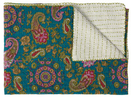 50&quot; X 70&quot; Multicolored Kantha Cotton - Throw - £59.96 GBP