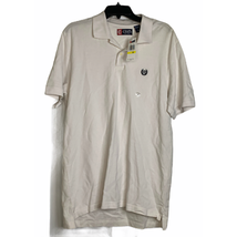 Chaps Polo Golf Shirt Size Medium White Knit 100% Cotton Mens - £15.50 GBP