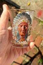 RARE 1903 Sara Toga Pittsburgh Shriners Convention INDIAN HEAD Glass - $93.50