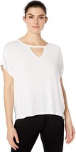 New Womens PrAna NWT L Linden Top White Modal Tee V Back SS Soft Jersey Shirt  - £58.38 GBP