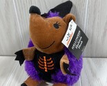 MTY International Halloween small purple skeleton hedgehog plush witch hat - $9.89