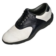 Footjoy Greenjoys Golf Shoes Mens 9.5M White Black Soft Spikes Leather 45431 - £22.09 GBP