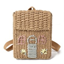  rattan backpack for teenagers girls weave school bags casual summer beach travel women thumb200