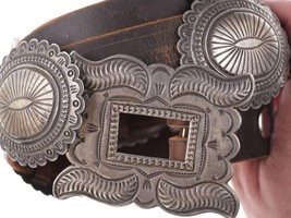 Vintage Navajo Hand stamped silver concho belt - £1,146.04 GBP