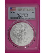 2020 MS 70 Silver Eagle Coin 1 OZ .999 PCGS Certified Graded Authentic S... - $97.77 CAD
