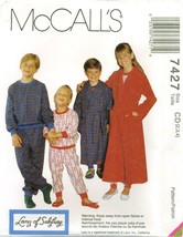 McCalls 7427 Pajamas PJs Robes Boys Girls Kids Lanz of Salzburg Pattern UNCUT FF - £7.85 GBP