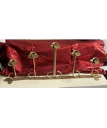 MCM Large 5 Candle Holder Candlestick Accordion Folding Style Gold Tone ... - $40.68 CAD