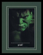 Hulk 2003 Got Milk Mustache Framed 11x14 ORIGINAL Vintage Advertisement - £27.65 GBP