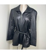 Vintage Colebrook &amp; CO Genuine Leather Belted Jacket Size XL late 90s Y2... - $74.88