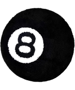 8 Ball Rug, 24&quot; Black round Rug Billiard Pool 8 Ball Carpet, Non-Slip Fl... - $19.57