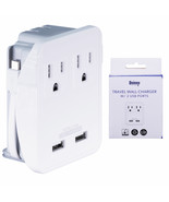 1 Pc Travel Wall Charger Adapter 2 Outlet Dual Usb Port Folding Plug Mic... - £16.72 GBP