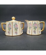 Antique c.1905 Coiffe Limoges Hand Painted &amp; Gold Trim Creamer &amp; Sugar I... - $20.33 CAD