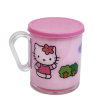 2005 SANRIO HELLO KITTY PINK PLASTIC CUP MUG W/ LID 250ml HOME PRESENCE - €16,62 EUR