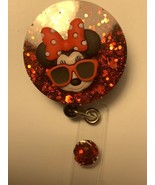 retractable badge holder disney Minnie Mouse With Glasses. Super Cute. - £8.61 GBP