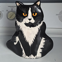 Vintage Cats by Nina Lyman Black and White Tuxedo Cat Vase 11.5&quot; tall - $34.65