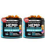 2 Hemp Calming Chews for Dogs Anxiety - 170 Dog Calming Chews - Anxiety ... - $29.95