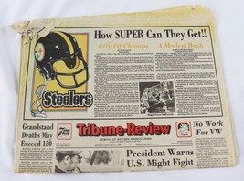 Jan 21 1980 Pittsburgh Tribune Review Newspaper Steelers Super Bowl XV Champs - £39.14 GBP