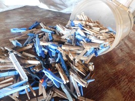 Buckets of Clothes Pins Vintage MIXED LOT Wood &amp; Plastic - $24.74