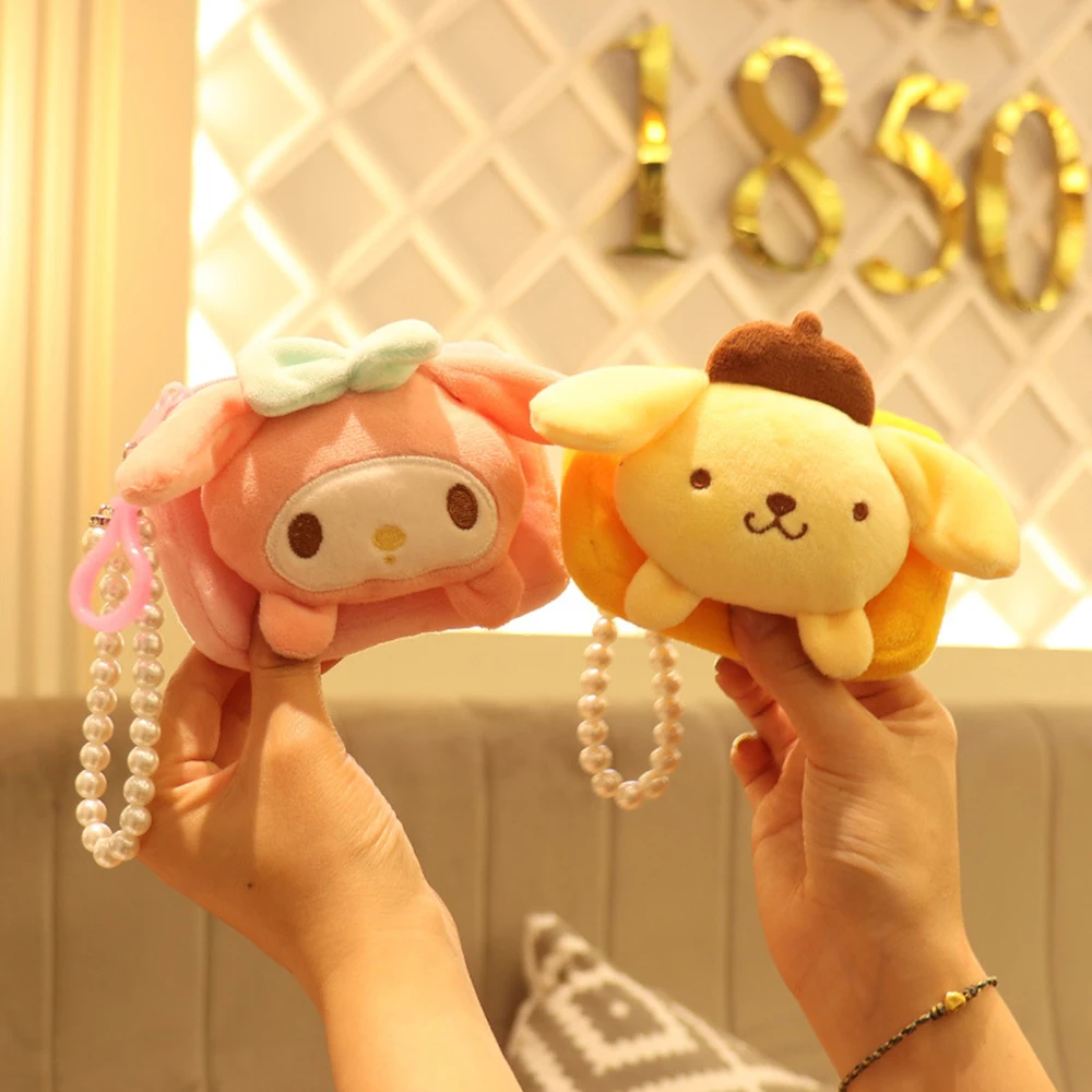 Play Sanrio Plush Wallet Keychains Cinnamoroll Accessories Kawaii Kuromi Plushie - £23.09 GBP