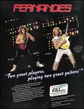 Night Ranger Brad Gillis Jeff Watson 1985 Fernandes guitar advertisement ad - £3.30 GBP