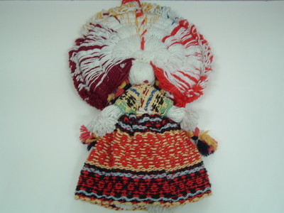 Vintage yarn doll handmade wall hanging vibrant mix of colors  southwest travel  Item image 3